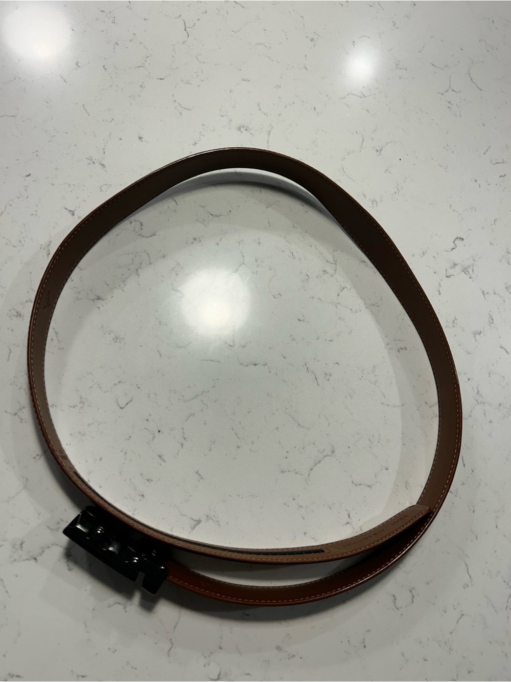 Mission Men's Brown Leather Belt with Buckle